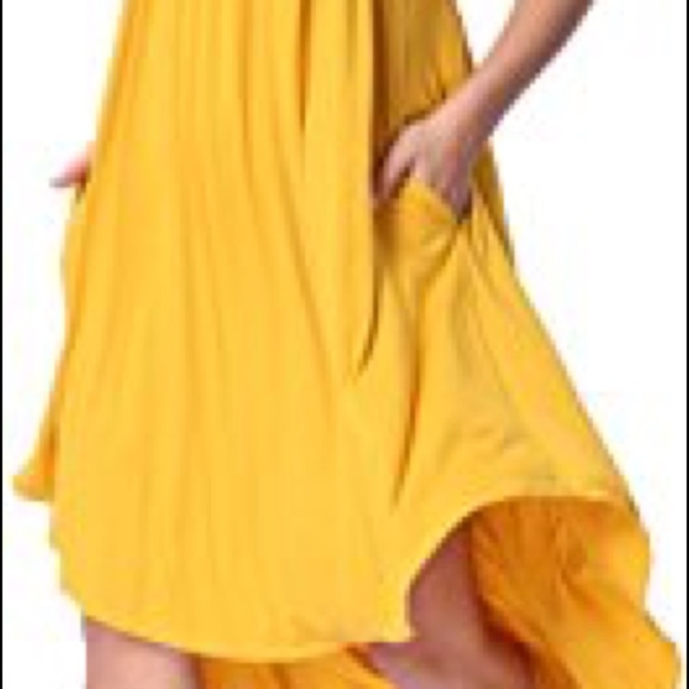 Yellow levaca high low dress